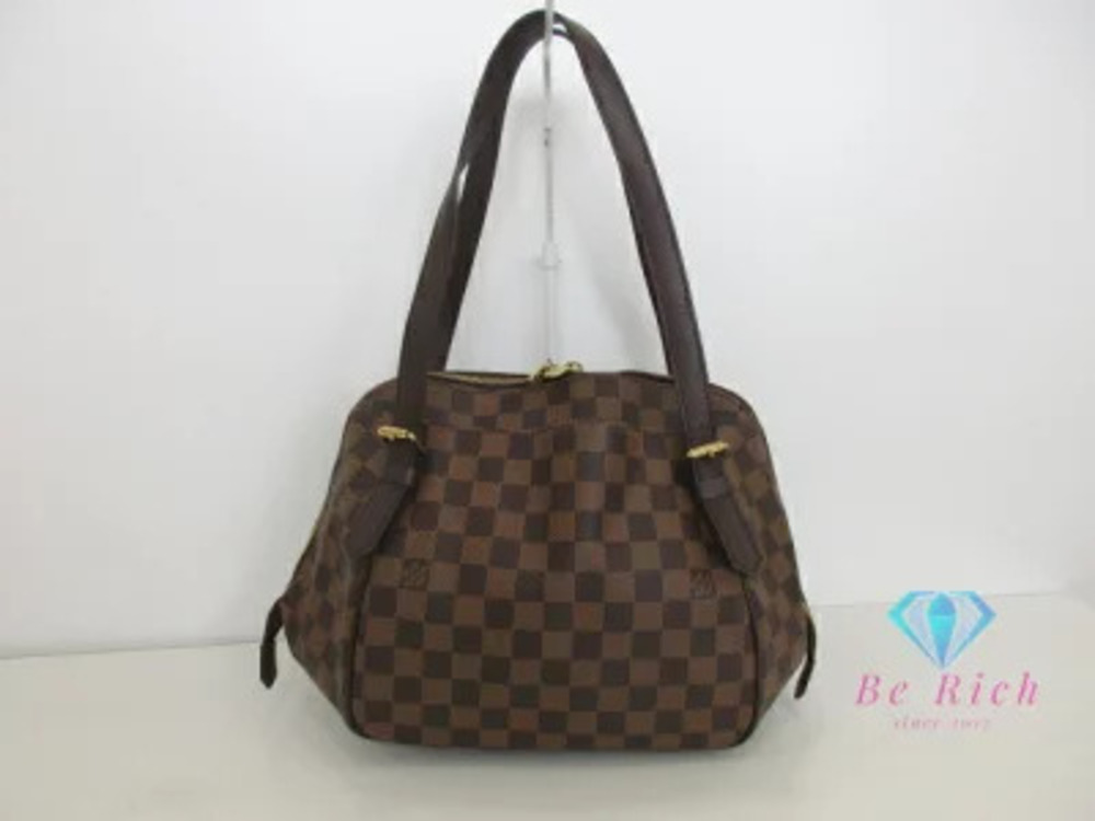 Louis Vuitton Damier Belem Shoulder Bag Ebene Brown LV Handbag Tote